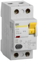 Выключатель дифференциального тока (УЗО) 2п 63А 30мА тип AC ВД1-63 IEK MDV10-2-063-030