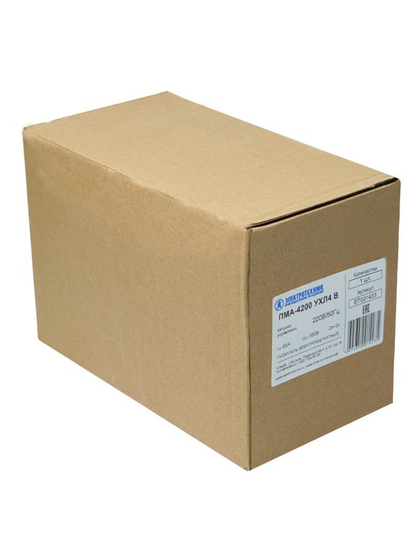 Пускатель ПМА-4200 УХЛ4 В 63А 220В 2НО+2НЗ IP00 нереверсивный с реле РТТ-221П 53.5-63.0А Электротехник ET001423