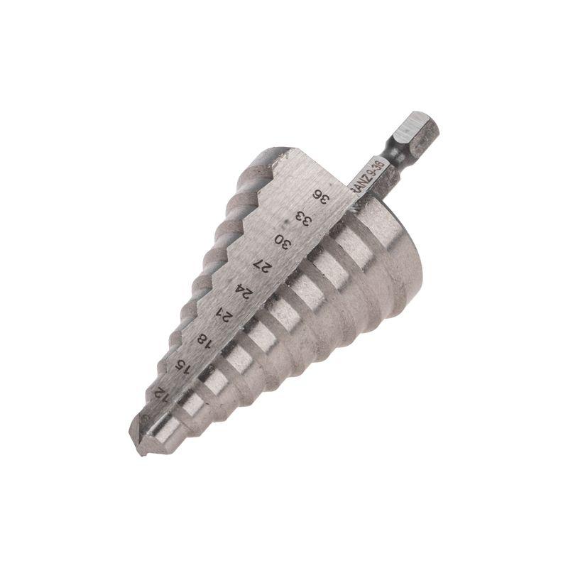 Сверло по металлу ступенчатое 9.0-36.0мм Kranz KR-12-6604